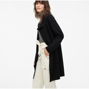 J.Crew Juliette Collarless Sweater Blazer Linen Blend in Black Classic Timeless